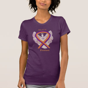 Camisetas de arte de Psoriasis Awareness Ribbon An