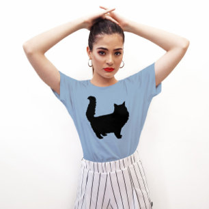 CAMISETAS DE ARTE DE SILHOUETTE CAT NEGRO