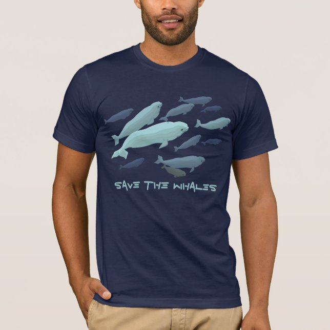 Camisetas de ballena Beluga Top Beluga masculino (Anverso)