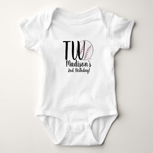 Camisetas de béisbol para segundo cumpleaños de be (Anverso)