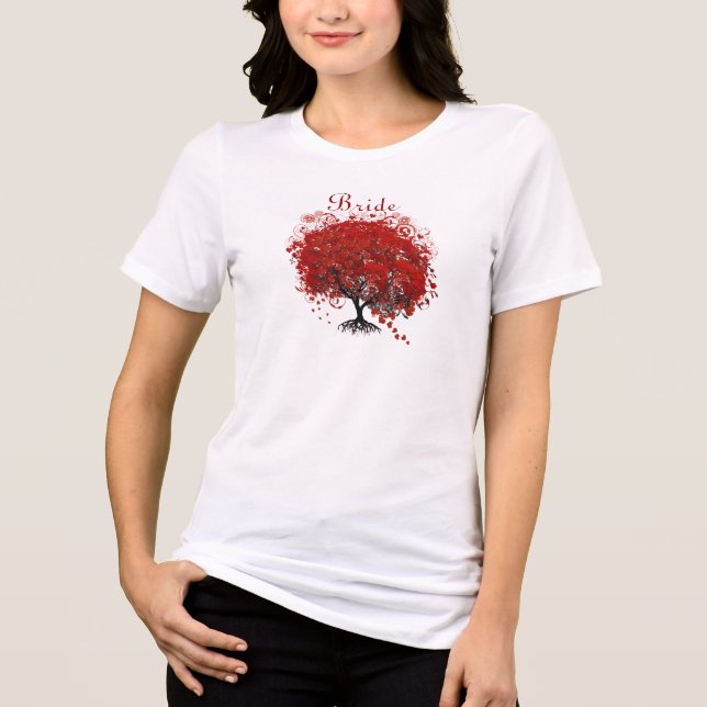 Camisetas de Boda de árbol de hojas de vino de Bor (Anverso)