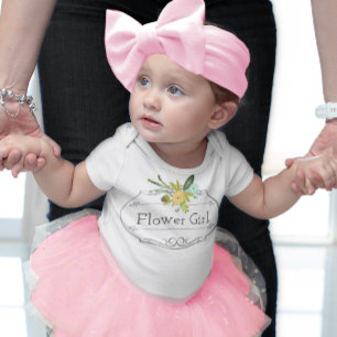 Camisetas de boda de niña con flores de menta mode