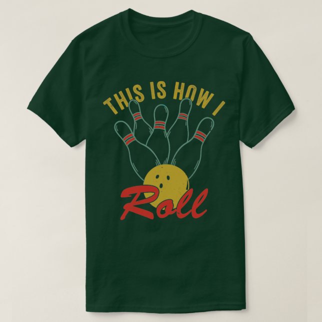 Camisetas de boliche para hombres divertidos equip (Diseño del anverso)