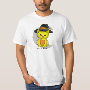 Camisetas de Bruja Gato Amarillo Pequeño