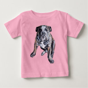 Camisetas de Bulldog de bebé de arte de bulldog
