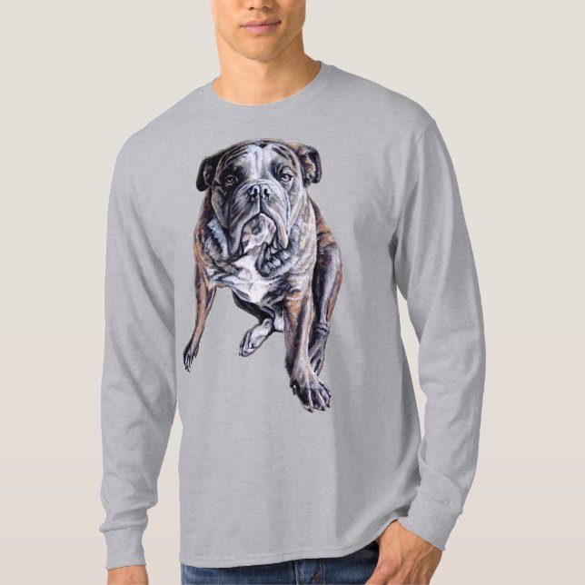 Camisetas de Bulldog de los hombres de arte bulldo (Anverso)