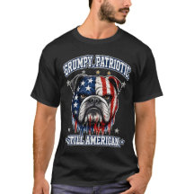 Camisetas de bulldog patriótico gruñón del 4 de ju