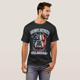 Camisetas de bulldog patriótico gruñón del 4 de ju