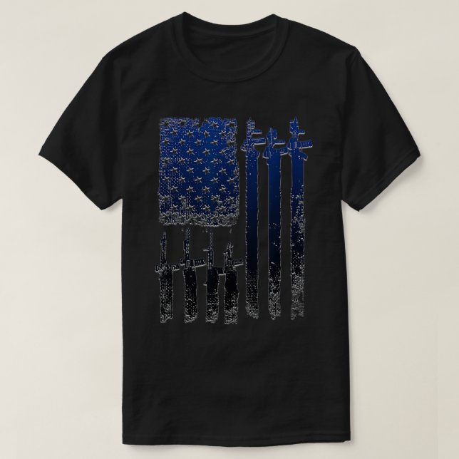 Camisetas De Café De Rifle Negro Para Hombres (Diseño del anverso)