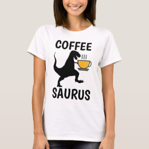 Camisetas de café divertidas, dinosaurio, café Sau