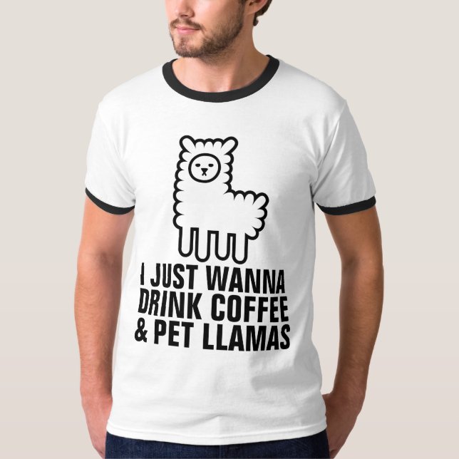 Camisetas de CAFÉ y LLAMAS (Anverso)