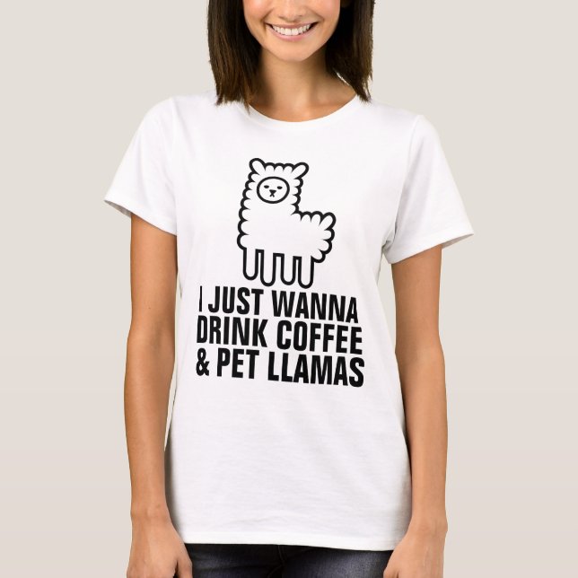 Camisetas de CAFÉ y LLAMAS (Anverso)