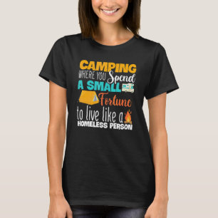 Camisetas de camping donde gastas una pequeña fort