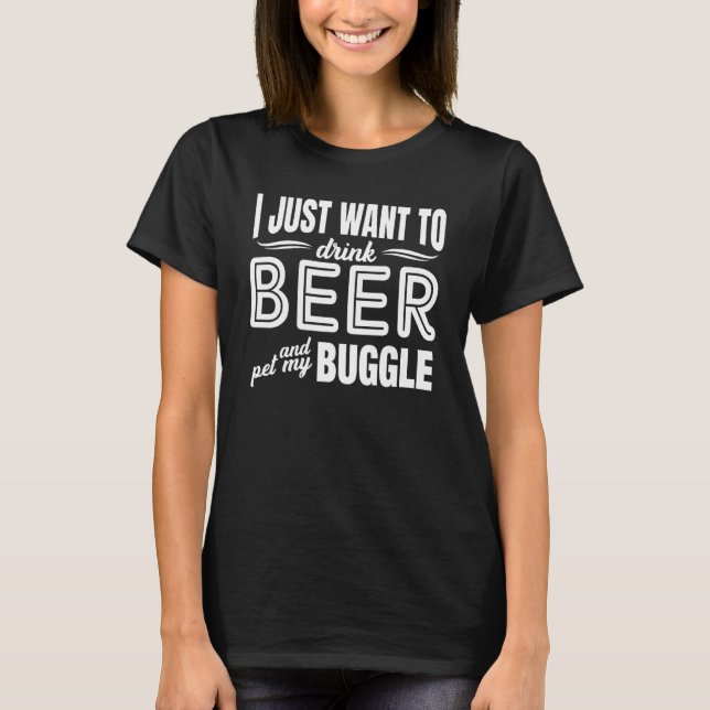 Camisetas De Cerveza Para Perros Puggle Mama Perro (Anverso)