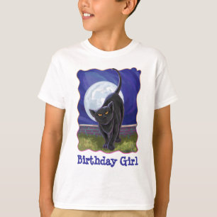 Camisetas de Chica de cumpleaños de gato negro