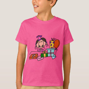 Camisetas de chica de pelo castaño con regalos de