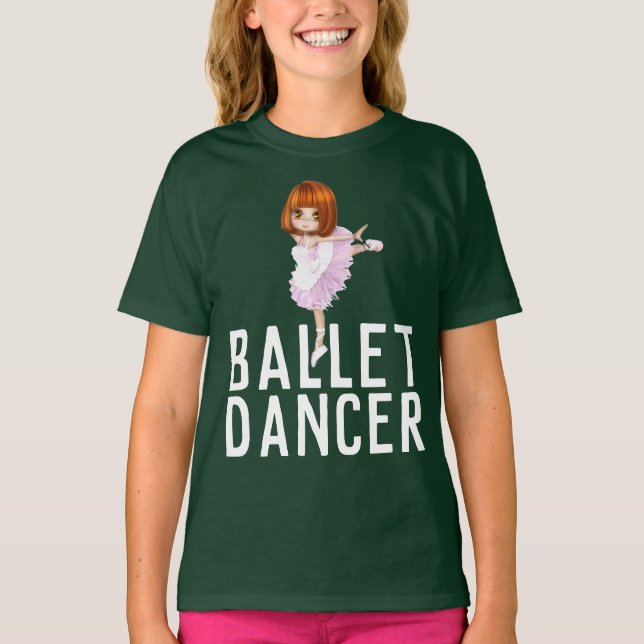CAMISETAS DE CHICAS DE BAILE DE BALLET (Anverso)