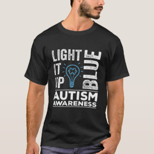 Camisetas de concientización sobre autismo azul