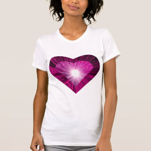 Camisetas de "corazón" rosadas de corazón menuda b
