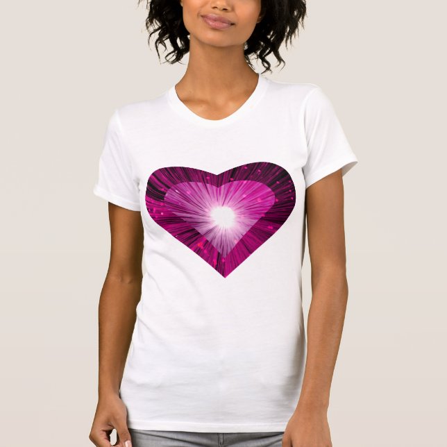 Camisetas de "corazón" rosadas de corazón menuda b (Anverso)