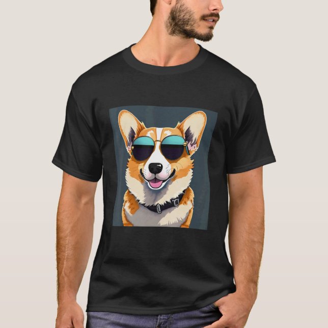 Camisetas de Corgi perro Corgi con gafas de sol (Anverso)