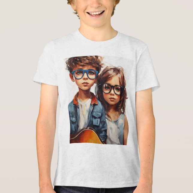 Camisetas de cuello de manga corta de algodón para (Anverso)