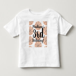 Camisetas de cumpleaños de baloncesto con acuarela