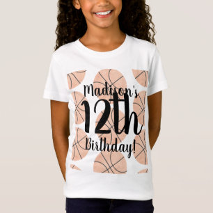 Camisetas de cumpleaños de baloncesto con acuarela