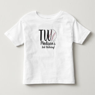 Camisetas de cumpleaños de béisbol para bebé de 2