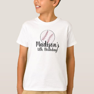 Camisetas de cumpleaños de béisbol para niños