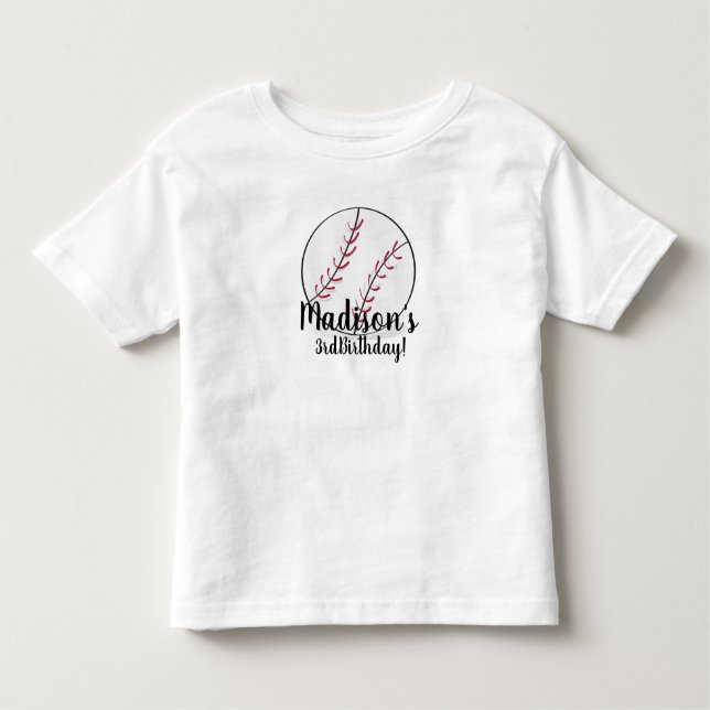 Camisetas de cumpleaños de béisbol para niños pequ (Anverso)