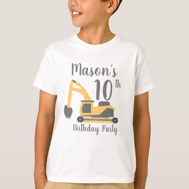 Camisetas de cumpleaños de fiesta de construcción  (Anverso)