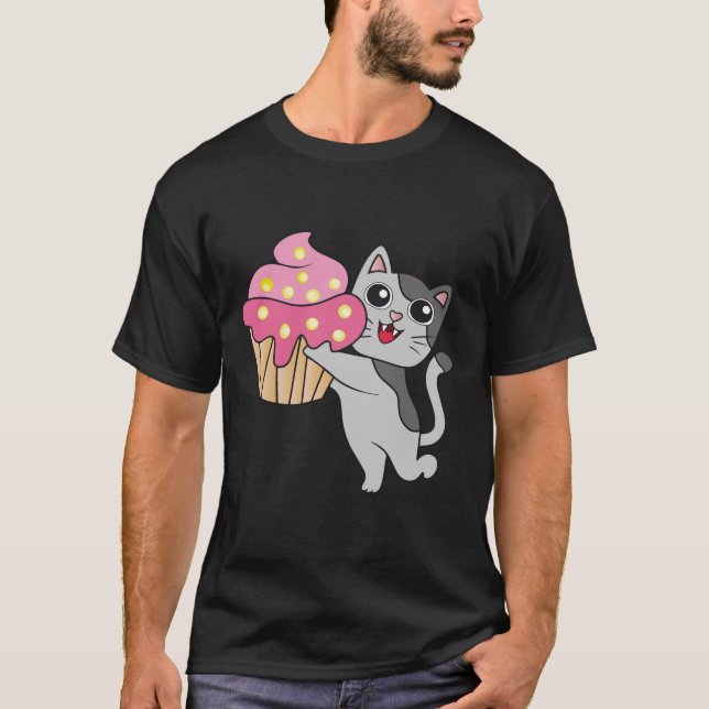 CAMISETAS DE CUMPLEAÑOS DE GATO CUPCAKE (Anverso)