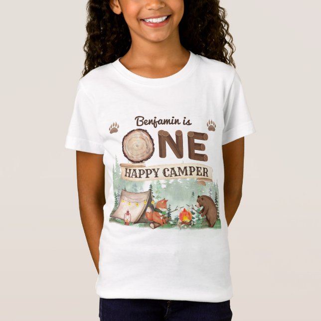 Camisetas de cumpleaños de un feliz camper (Anverso)