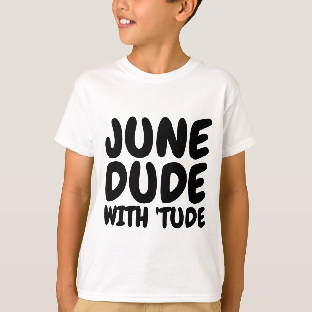 Camisetas de cumpleaños masculinas y niños de juni (Anverso)
