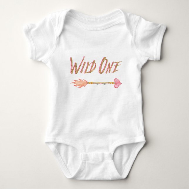 Camisetas de cumpleaños número 1 para niñas Wild O (Anverso)