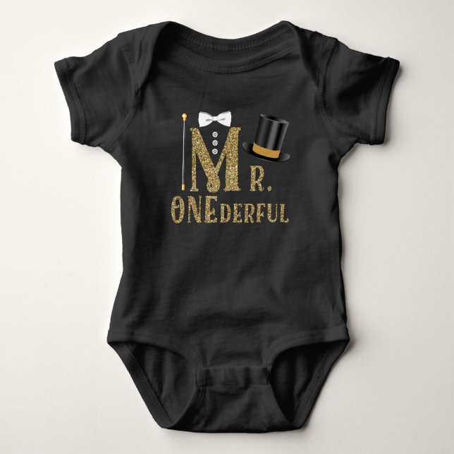 Camisetas de cumpleaños número uno de Boys Mr ONEd (Anverso)