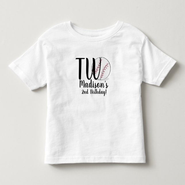 Camisetas de cumpleaños para bebé en el béisbol (Anverso)