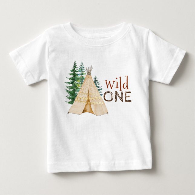 Camisetas de cumpleaños para bebé Wild One (Anverso)