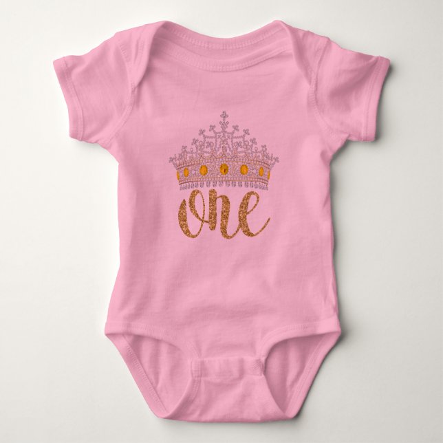 Camisetas de cumpleaños Princesa Pink Gold Princes (Anverso)