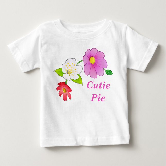 Camisetas De Cutie Pie T Ropa Floral De Niños Hawá (Anverso)