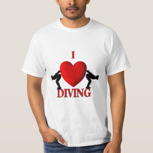 Camisetas De Deportes De Buceo De Corazón (Anverso)