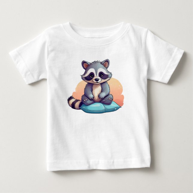 Camisetas de dibujos animados adorables de mapache (Anverso)