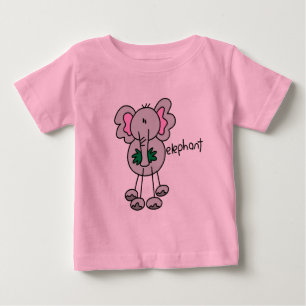 Camisetas de elefante con figuras de palitos y reg