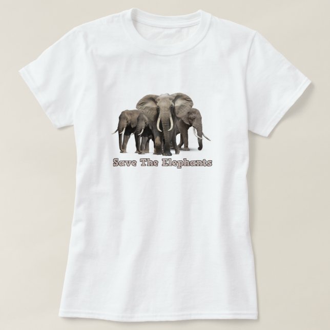 Camisetas de elefantes africanos (Diseño del anverso)