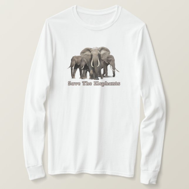Camisetas de elefantes africanos (Anverso del diseño)