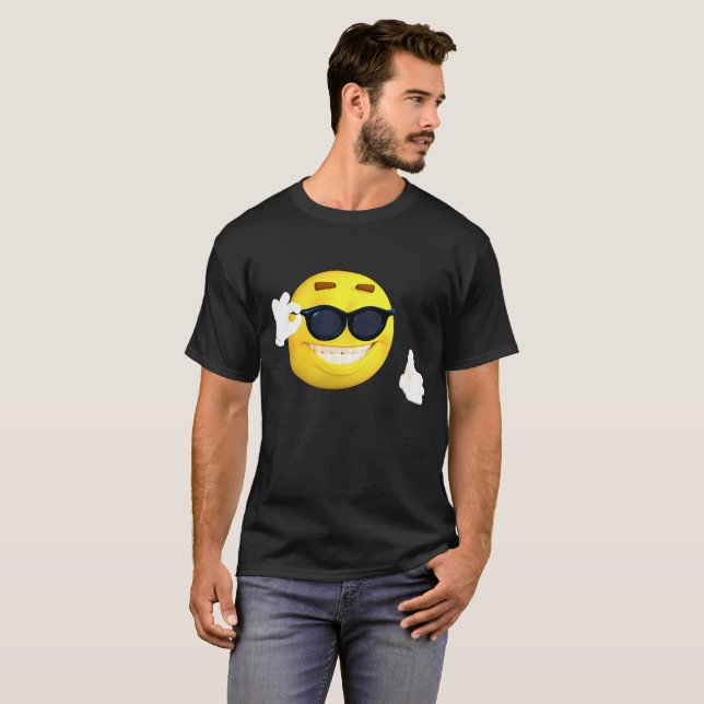 Camisetas de EMOJI Guay, con gafas de sol (Anverso completo)