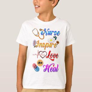 Camisetas de enfermera Inspiran Amor Sanar Med Ter