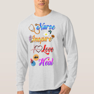 Camisetas de enfermera Inspiran Amor Sanar Med Ter
