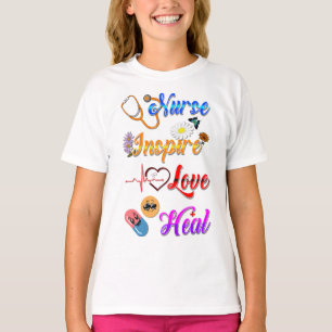 Camisetas de enfermera Inspiran Amor Sanar Med Ter